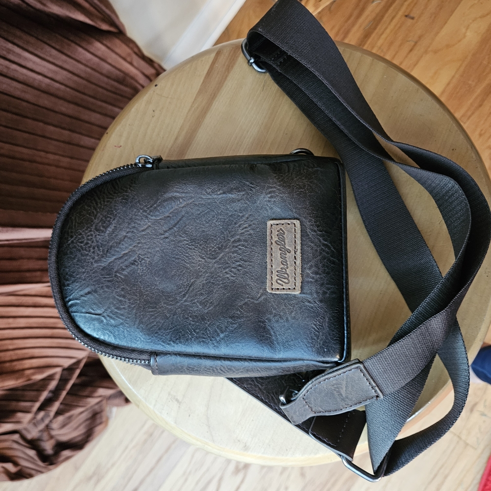 Wrangler Small Crossbody Bag in Dark Brown